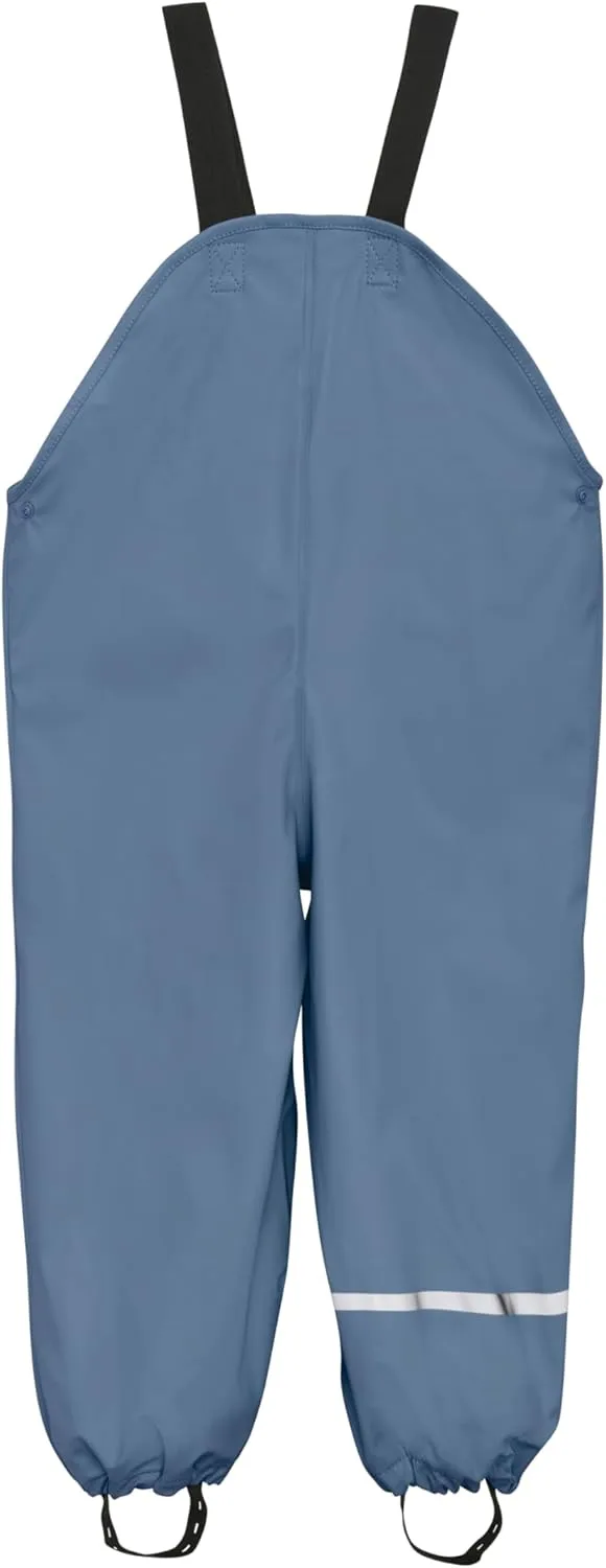 European Kids Wind, Mud, Snow and Waterproof Rain Pants Dungarees Unlined and Fleece Lined for Boys Girls
