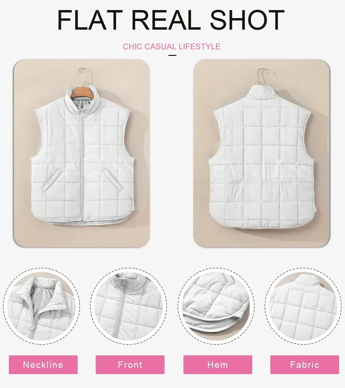 EVALESS Womens Puffer Vest Zip Up Cap Sleeve Jackets Travel Fall Outfits 2024 Fashion Warm Winter Coats With Pockets