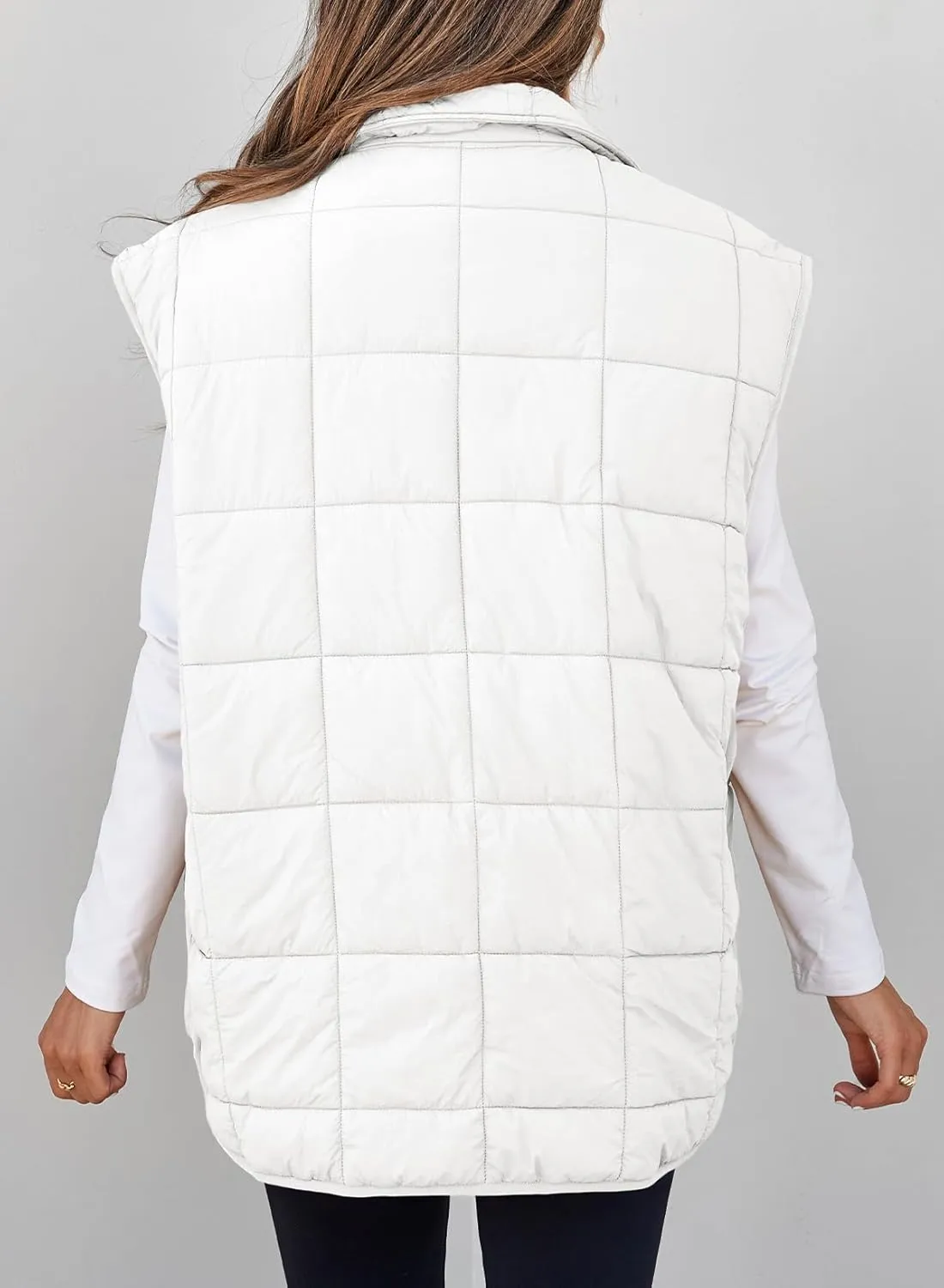 EVALESS Womens Puffer Vest Zip Up Cap Sleeve Jackets Travel Fall Outfits 2024 Fashion Warm Winter Coats With Pockets