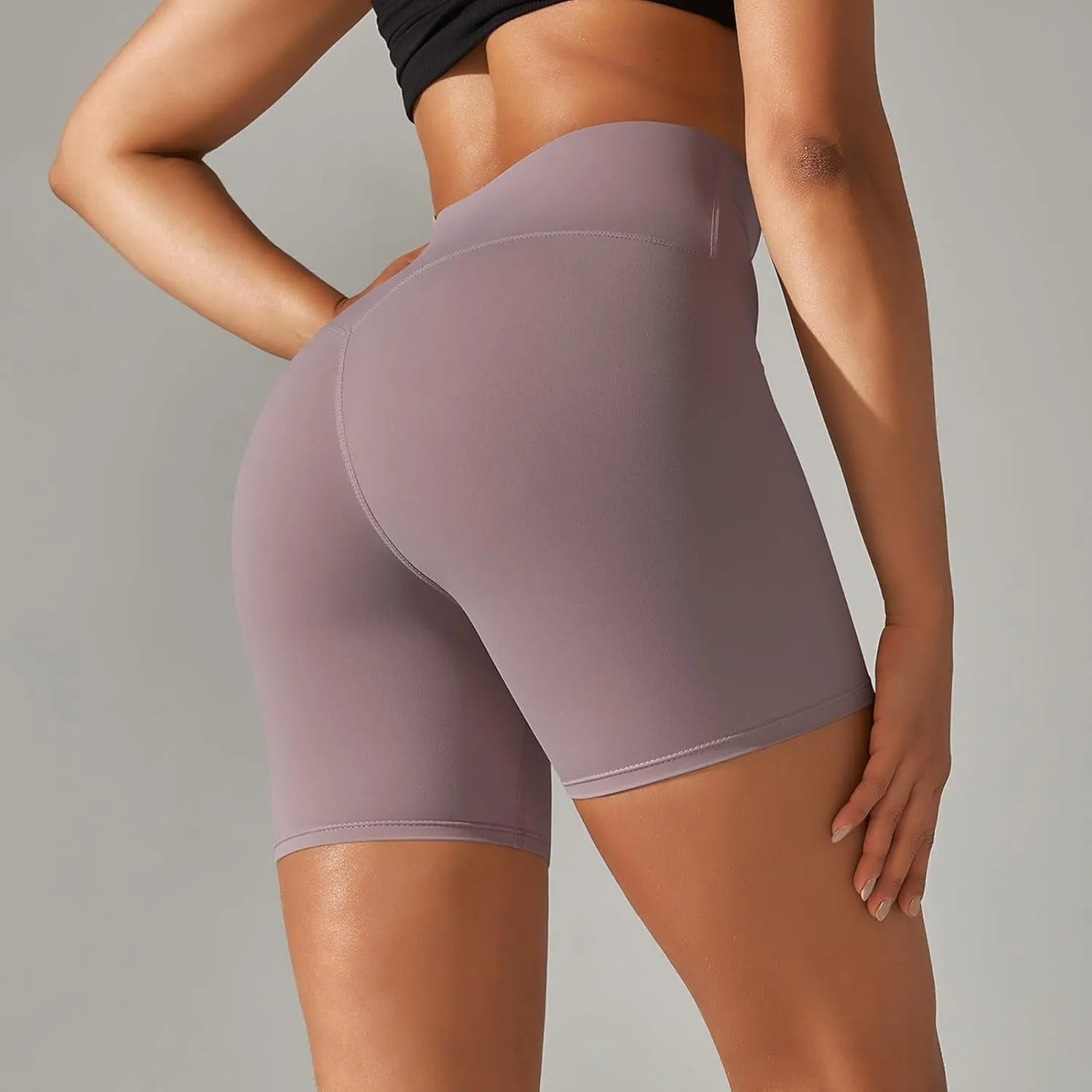 fanmpghleoo Women's Biker Shorts High Waisted Tummy Control Athletic Workout Gym Shorts Compression Running Yoga Shorts
