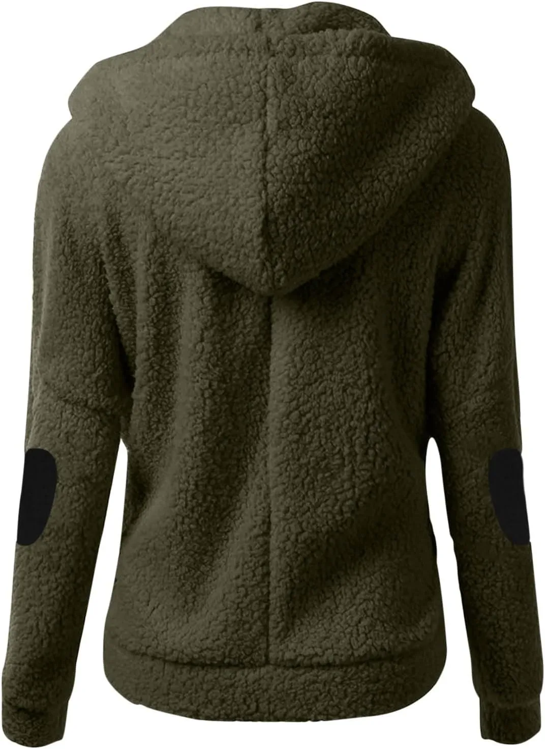 Fleece Hoodie Jacket for Women Fall Winter Wool Zip Warm Parka Jacket Coat Ladies Fluffy Slim Fit Hooded Outwear Coat