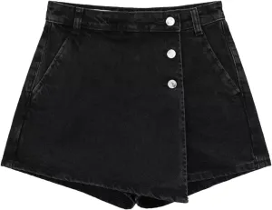Gothic Summer Women's Jeans Fashion Street Button Front Washed Jeans Sexy Slim Mini Jean Skirt Pants