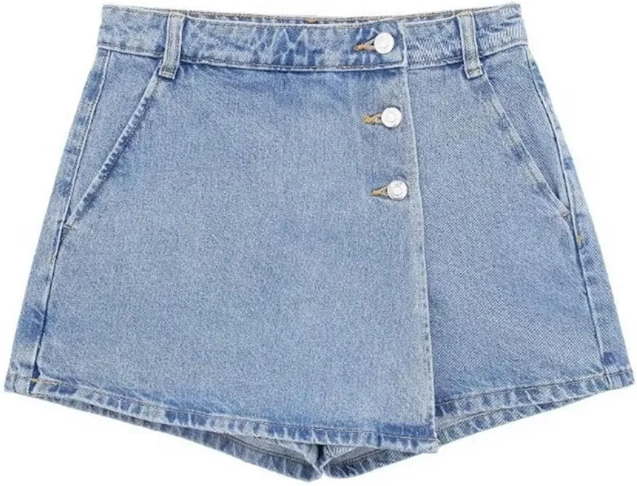 Gothic Summer Women's Jeans Fashion Street Button Front Washed Jeans Sexy Slim Mini Jean Skirt Pants