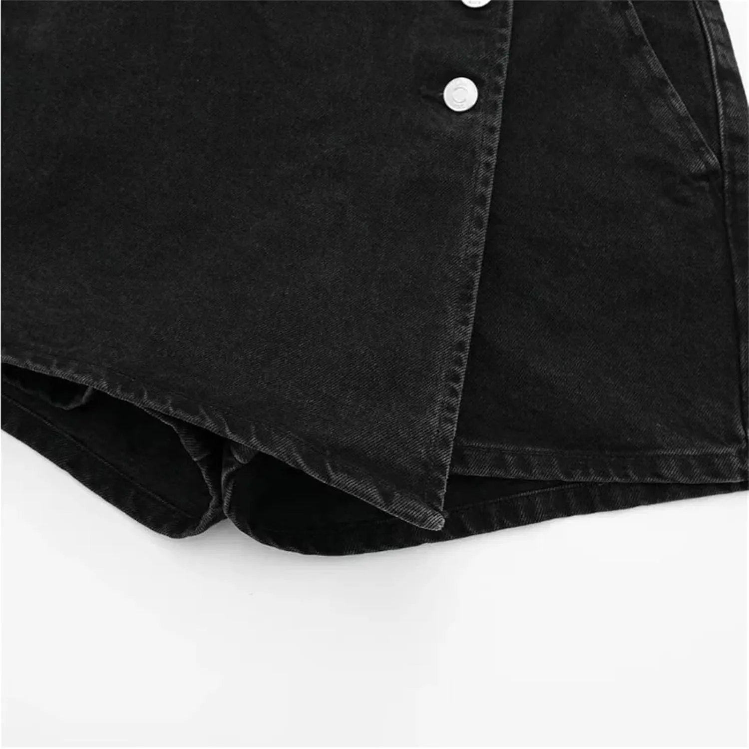Gothic Summer Women's Jeans Fashion Street Button Front Washed Jeans Sexy Slim Mini Jean Skirt Pants