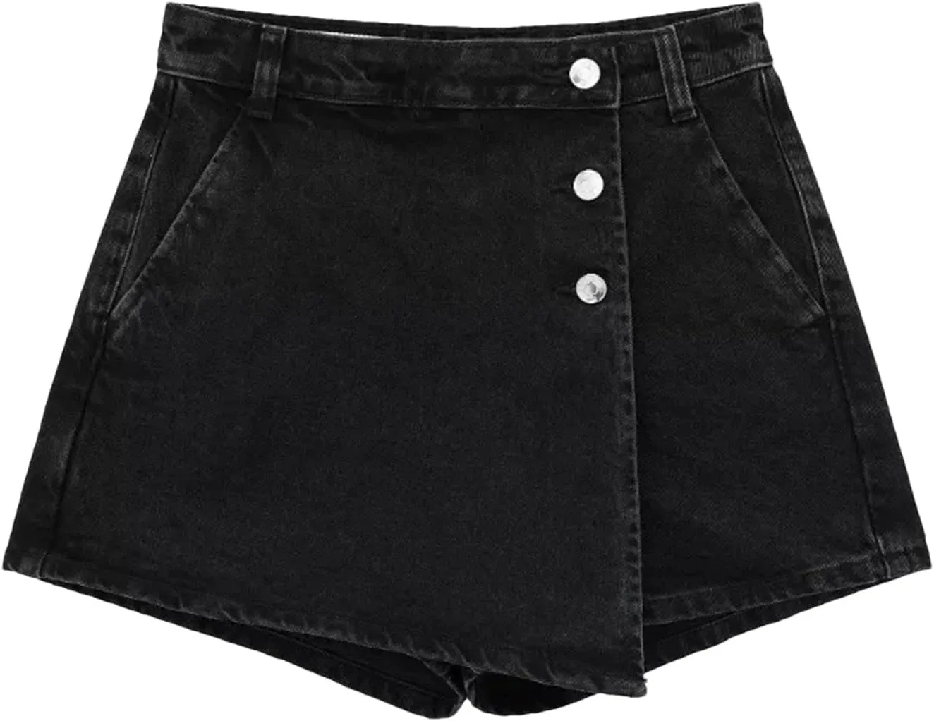 Gothic Summer Women's Jeans Fashion Street Button Front Washed Jeans Sexy Slim Mini Jean Skirt Pants