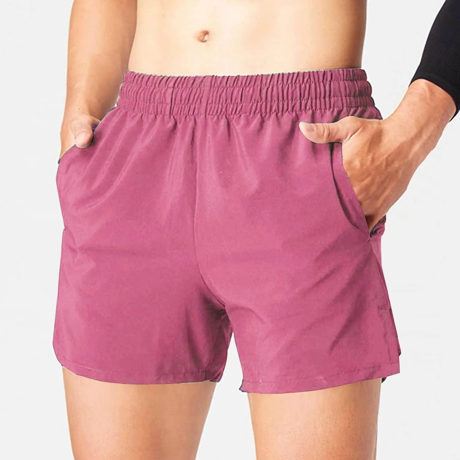 Gym Shorts Men Casual Workout Athletic Running Shorts Quick Dry Lightweight Elastic Waist Summer Pockets Short Pants