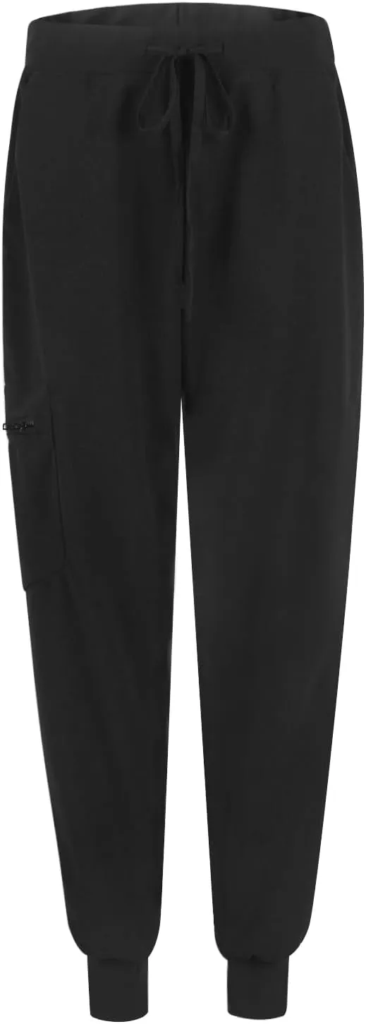 High Waisted Scrub Pants for Women Jogger Style Cargo Joggers with Pockets Drawstring Cinch Bottom Pull On Yoga Pants