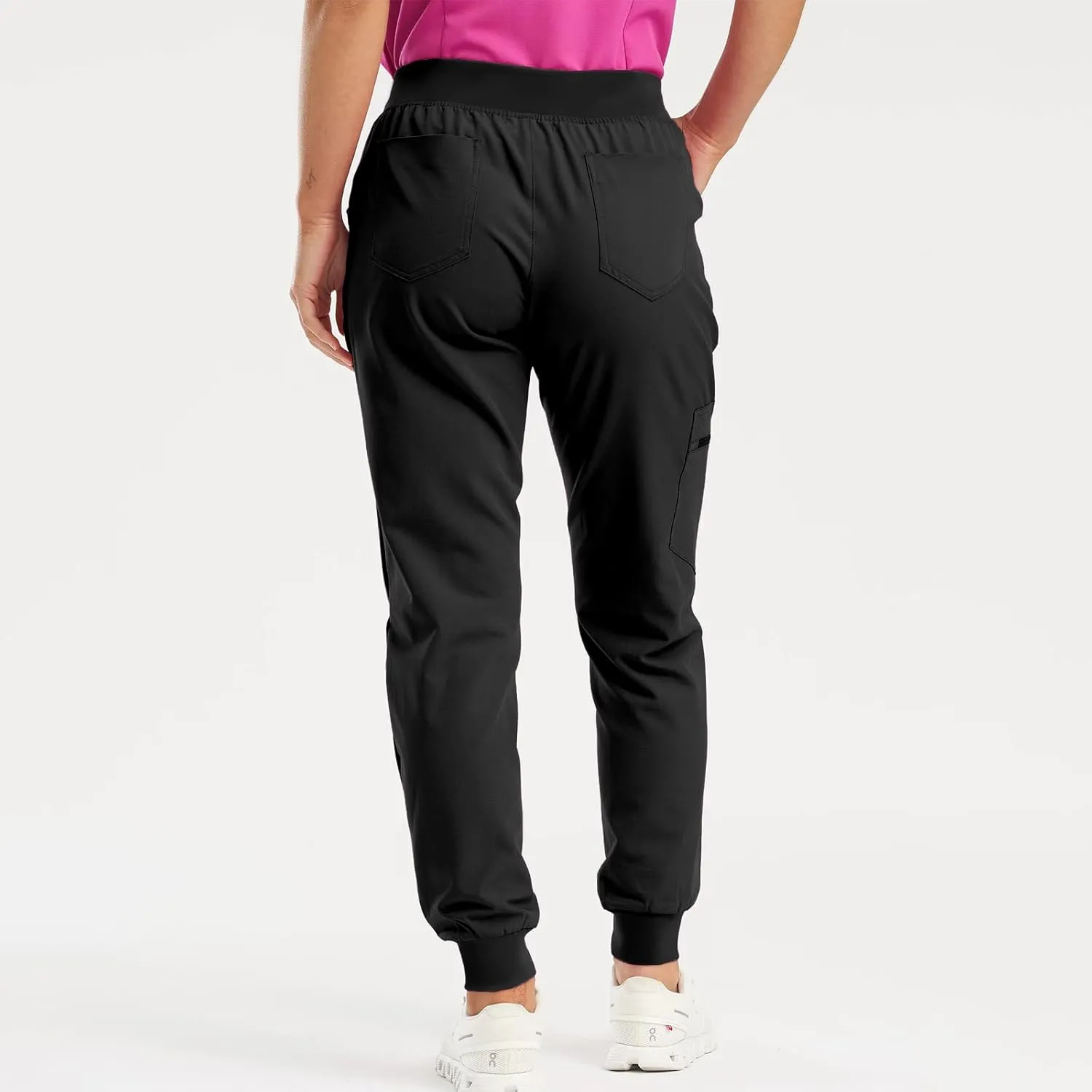 High Waisted Scrub Pants for Women Jogger Style Cargo Joggers with Pockets Drawstring Cinch Bottom Pull On Yoga Pants