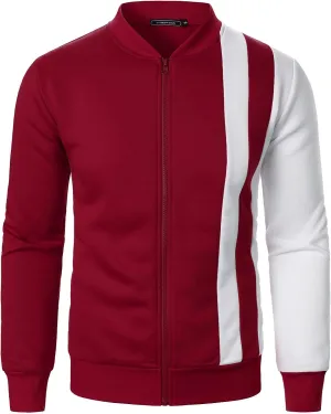 Hoodie Jacket for Men 2024 Fall Jacket Colorblock Zipper Jacket Fashion Lightweight Winter Coats Softshell Outerwear