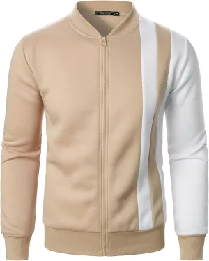 Hoodie Jacket for Men 2024 Fall Jacket Colorblock Zipper Jacket Fashion Lightweight Winter Coats Softshell Outerwear