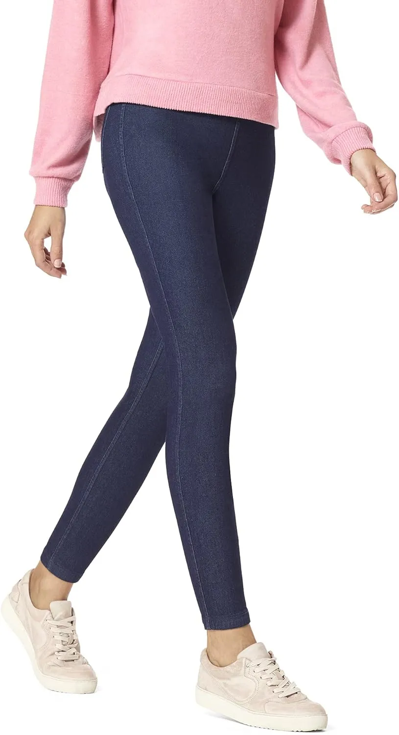 HUE Women's Reversible Denim High Rise Leggings