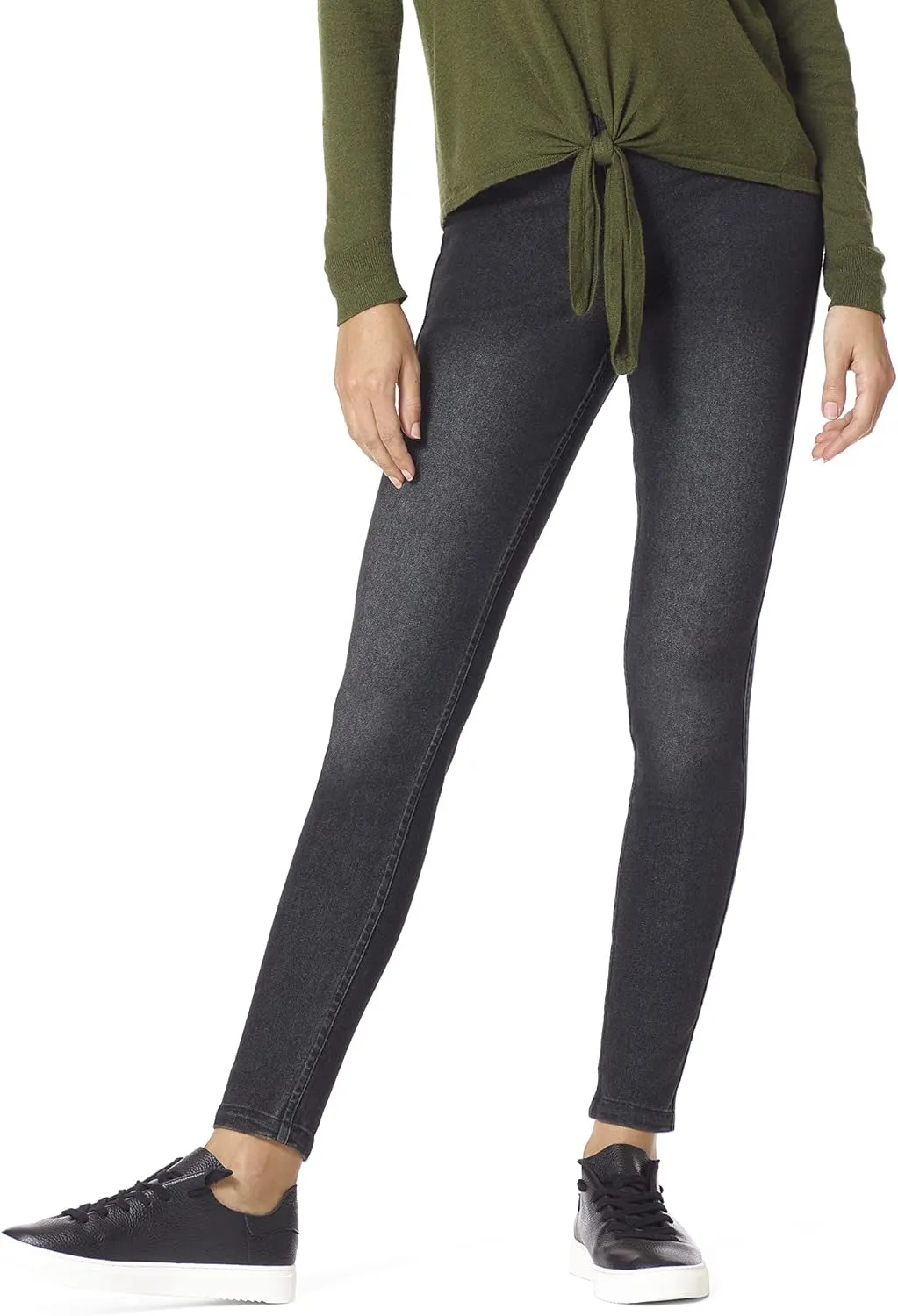 HUE Women's Reversible Denim High Rise Leggings