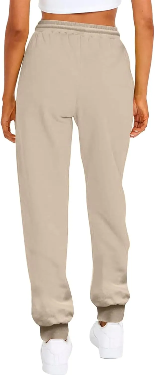 Joggers for Women Casual Fleece Baggy Sweatpants Jogger Pants with Pockets Drawstring Cinch Bottom Sweatpants