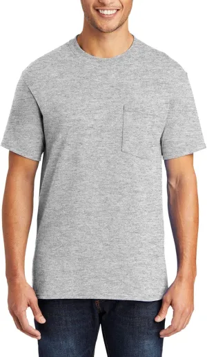 JustBlanks Mens Casual Tall Short Sleeve Tee Shirt Core Blend Crew Neck Pocket Tees for Men