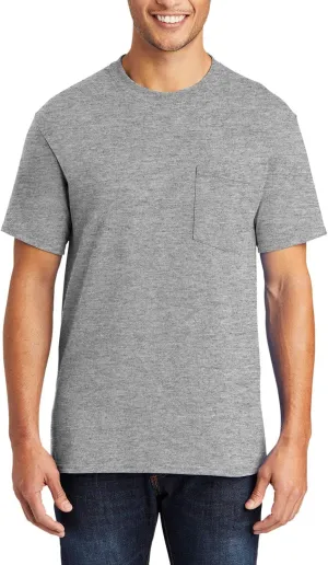 JustBlanks Mens Casual Tall Short Sleeve Tee Shirt Core Blend Crew Neck Pocket Tees for Men
