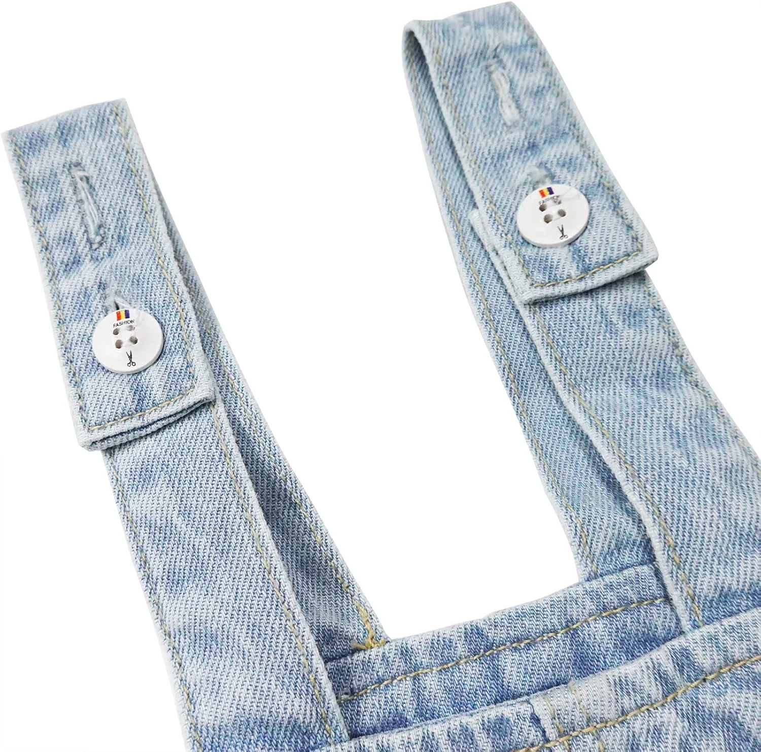 KIDSCOOL SPACE Girls Boys Jeans Shorts,Adjustable Straps Summer Denim Shortalls