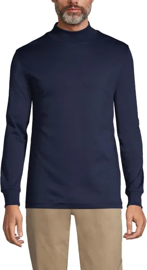 Lands' End Men's American-Grown Supima Cotton Mock Turtleneck Shirt