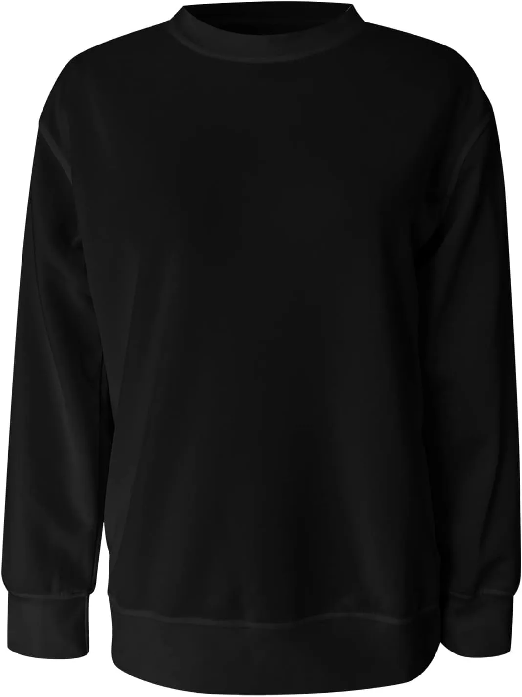 LCMTWX Womens Casual Round Neck Sweatshirt Long Sleeve Top Cute Pullovers Plus Size Loose Solid Pullover Sweater Sweatshirts