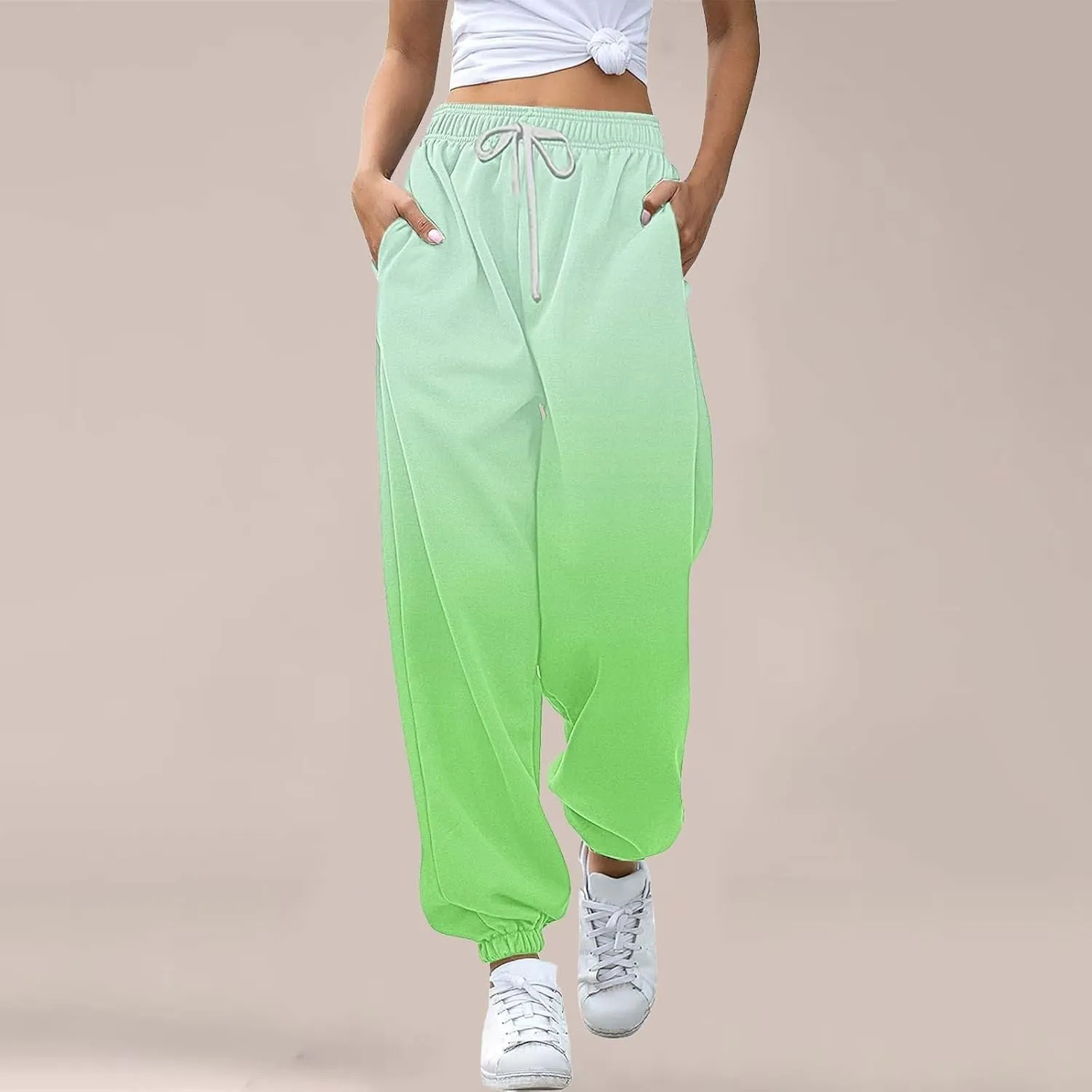 LCMTWX Women's Pants Sweatpants Joggers Pants Workout High Waisted Yoga Pants with Pockets Womens Open Hem Sweatpants Black