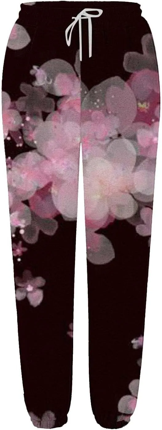 LCMTWX Women's Pants Sweatpants Joggers Pants Workout High Waisted Yoga Pants with Pockets Womens Open Hem Sweatpants Black
