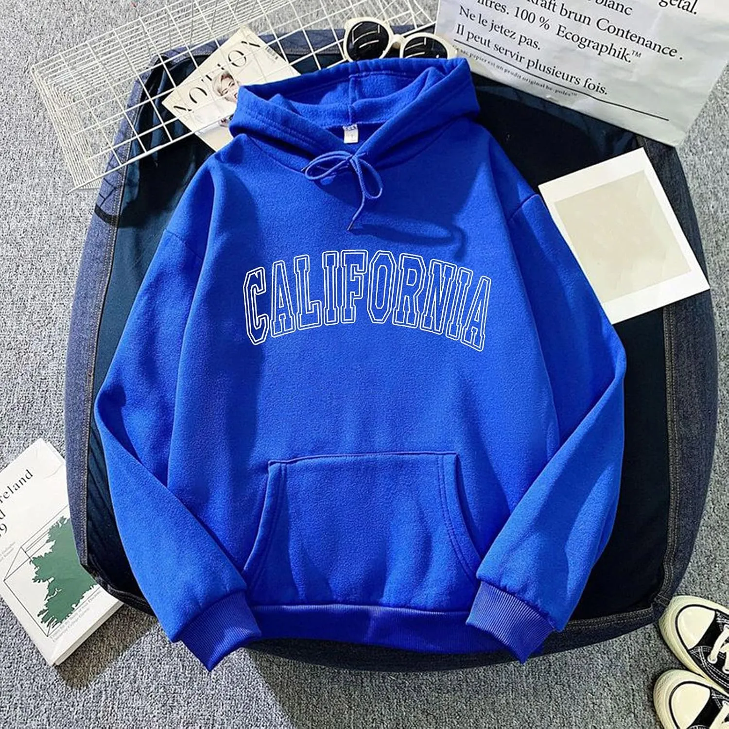 Letter Graphic Print Hoodies for Women Oversized Hooded Sweatshirt Pullover Fall Casual Long Sleeve Blouse Tops
