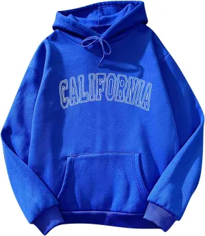 Letter Graphic Print Hoodies for Women Oversized Hooded Sweatshirt Pullover Fall Casual Long Sleeve Blouse Tops