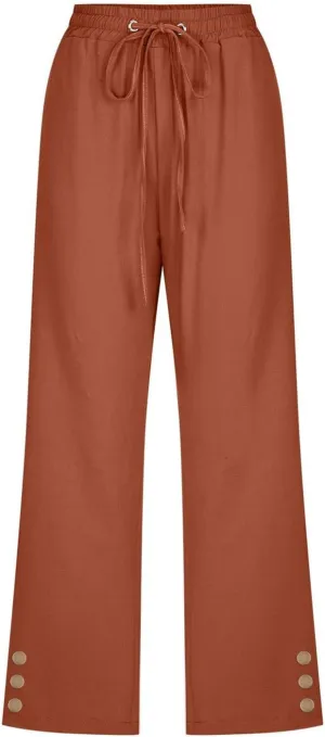Linen Capris for Women 2025 Summer Casual Capris Palazzo Beach Summer Outfits 2025 Trendy Linen Cropped Pants Women