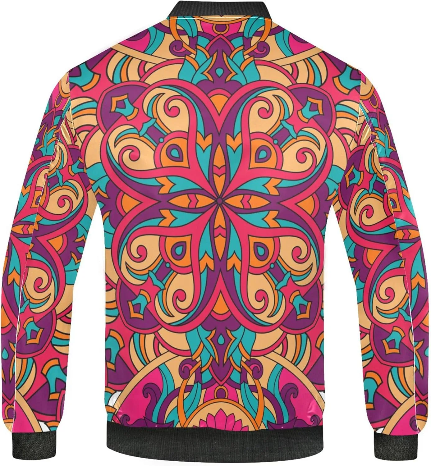 linqin Floral Mandala Mens Lightweight Jacket Lightweight Jacket Men Windbreaker Softshell Jacket Men Travel
