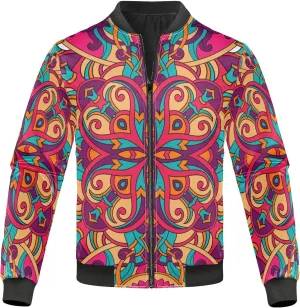 linqin Floral Mandala Mens Lightweight Jacket Lightweight Jacket Men Windbreaker Softshell Jacket Men Travel