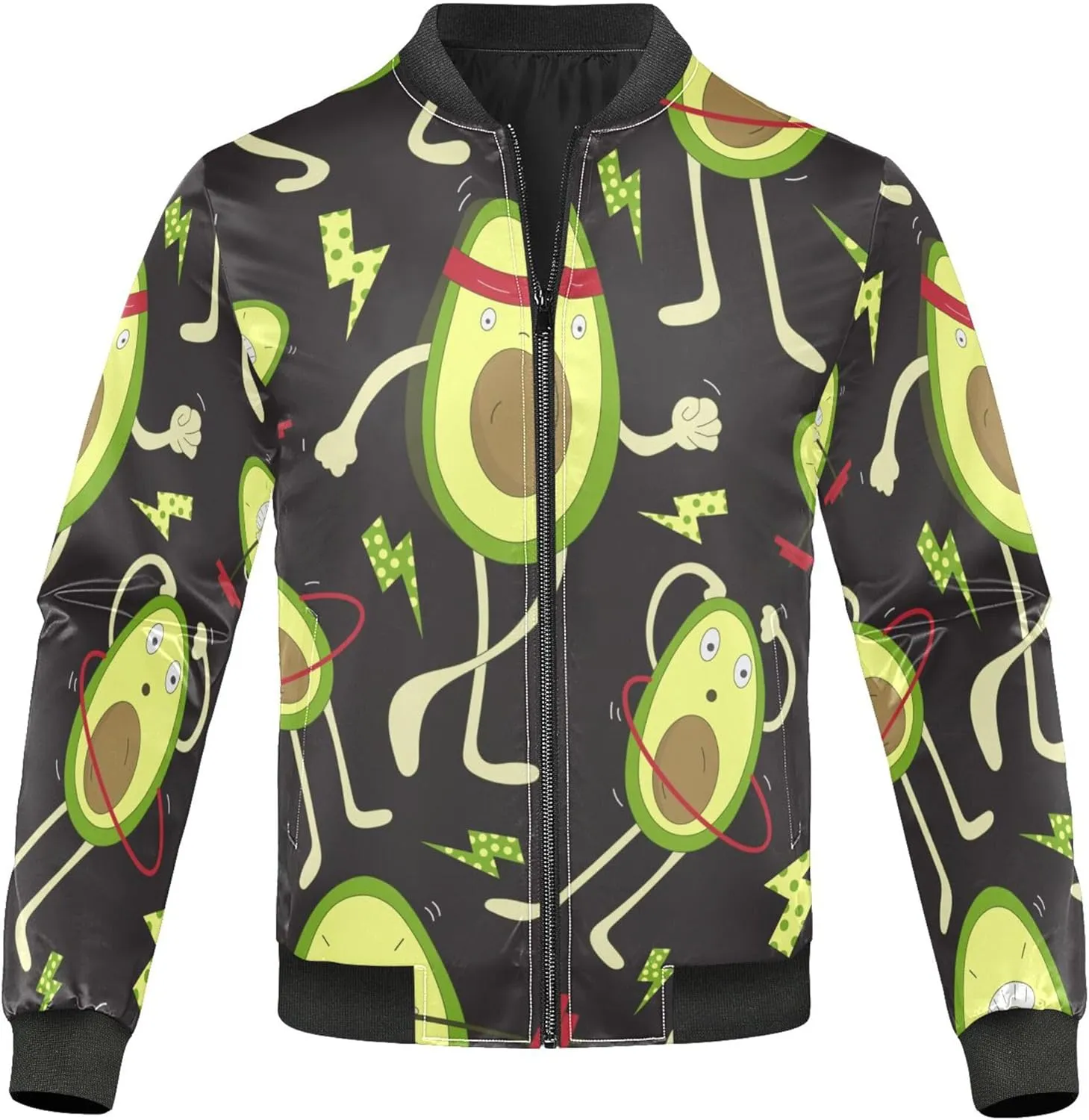 linqin Fun Avocados Lightweight Waterproof Rain Jacket Mens Windbreaker Jackets Lightweight Waterproof Rain Coats For Men