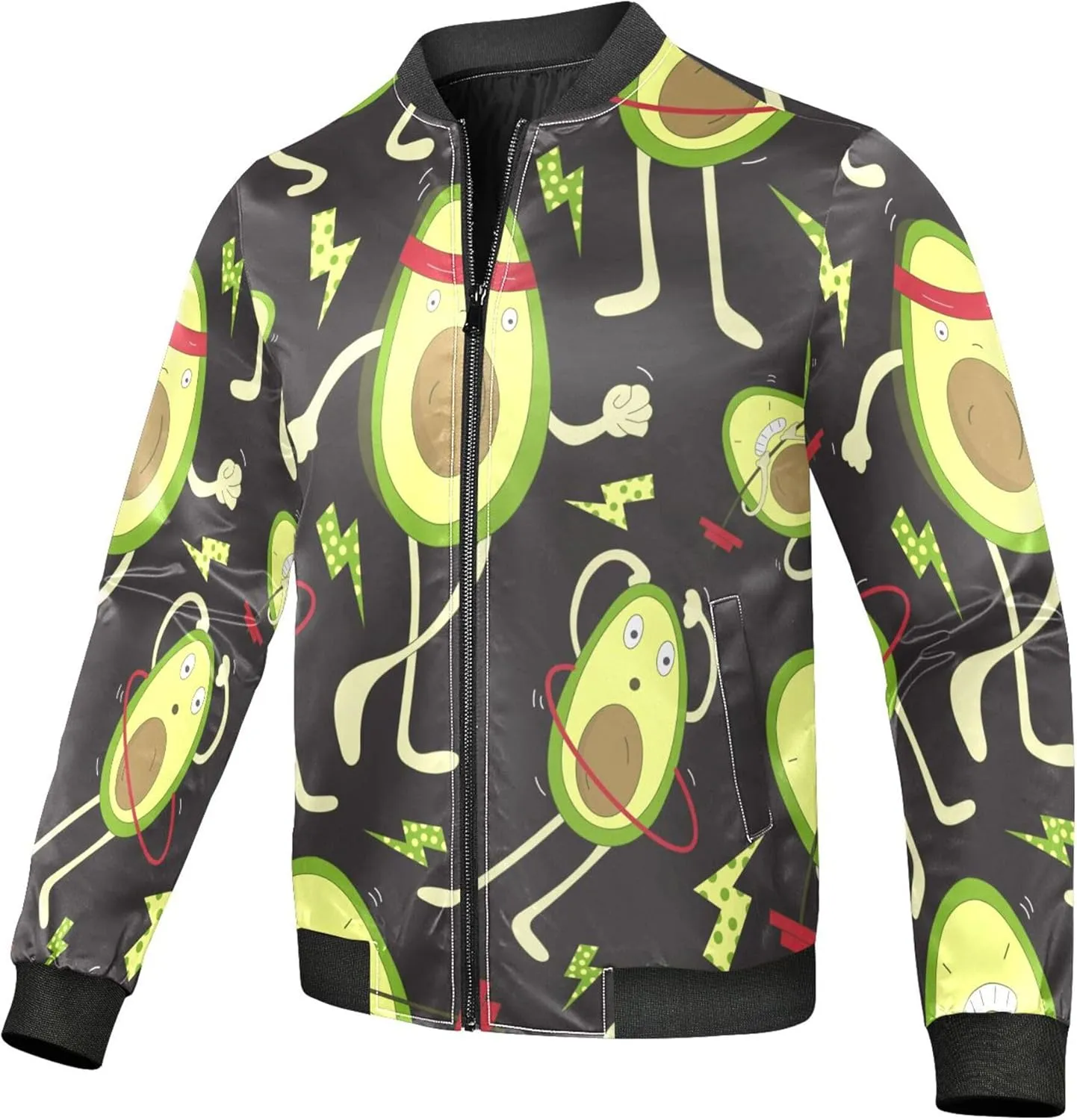 linqin Fun Avocados Lightweight Waterproof Rain Jacket Mens Windbreaker Jackets Lightweight Waterproof Rain Coats For Men