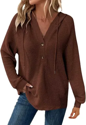 Long Sleeve Shirt for Women 2024 Button Down Sweaters Fall Fashion Pullover Hoodies Swea