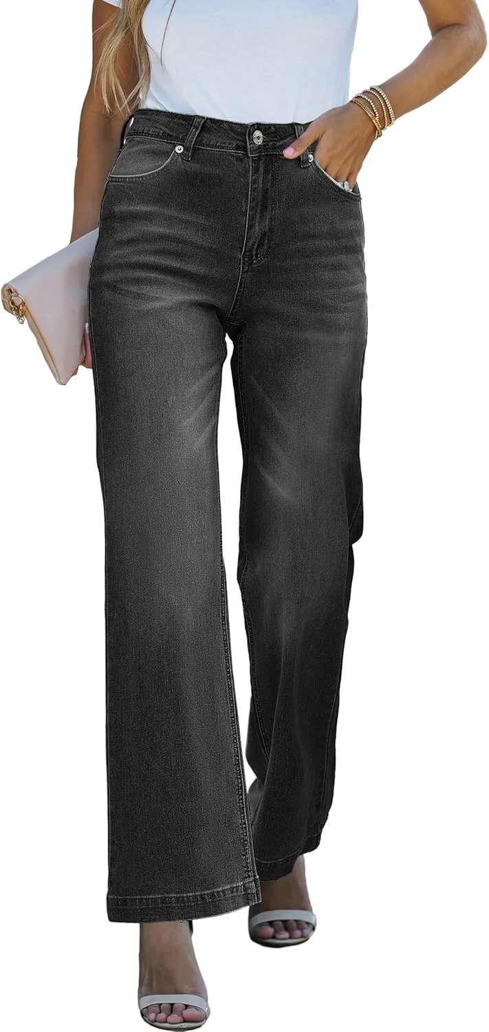 luvamia Wide Leg Jeans for Women Distressed Baggy High Waisted 90s Jeans Stretchy Denim Pants Trendy
