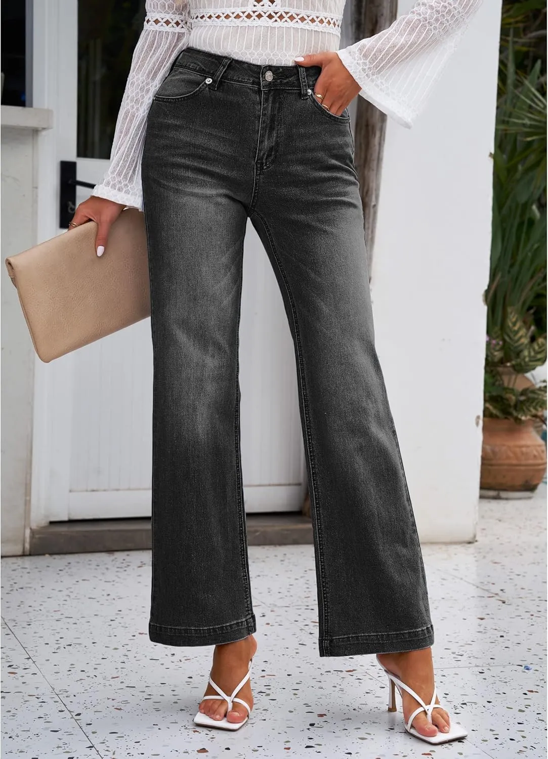 luvamia Wide Leg Jeans for Women Distressed Baggy High Waisted 90s Jeans Stretchy Denim Pants Trendy