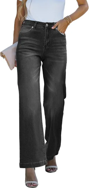 luvamia Wide Leg Jeans for Women Distressed Baggy High Waisted 90s Jeans Stretchy Denim Pants Trendy