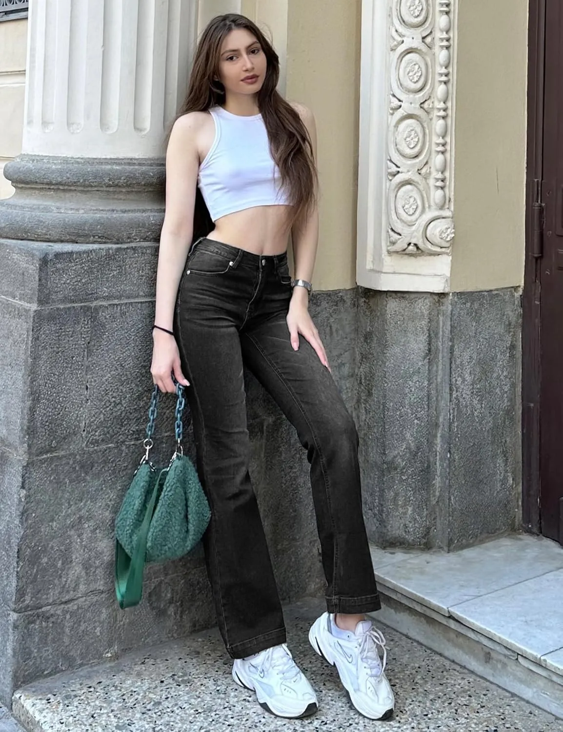luvamia Wide Leg Jeans for Women Distressed Baggy High Waisted 90s Jeans Stretchy Denim Pants Trendy