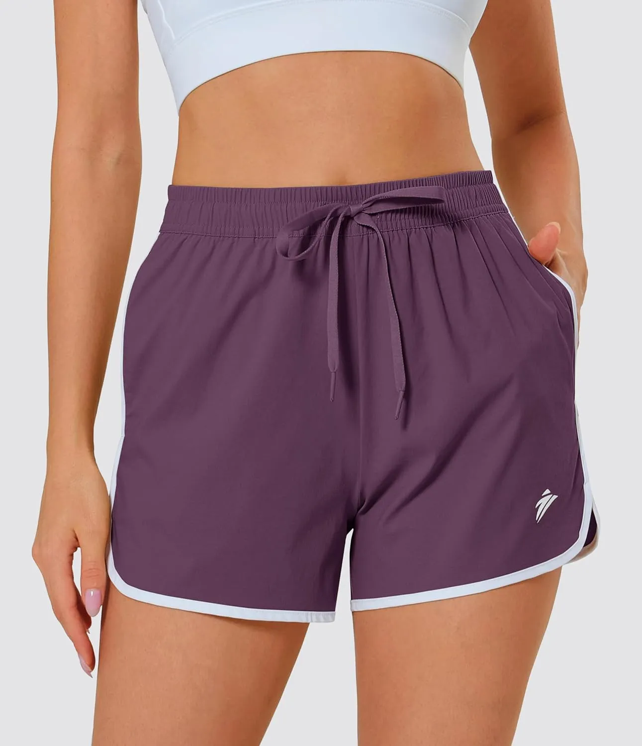 MAGCOMSEN Women's Athletic Shorts with Pockets Quick Dry Lightweight 3.5" Running Gym Workout Shorts Hiking Sport