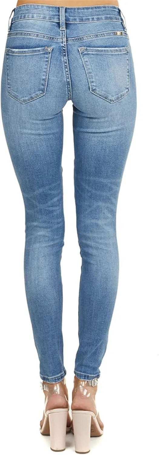 Maiyifu-GJ Patchwork Ripped Jeans for Women High Waisted Skinny Destroyed Denim Pants Boyfriend Hole Stretch Pencil Jean