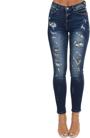 Maiyifu-GJ Patchwork Ripped Jeans for Women High Waisted Skinny Destroyed Denim Pants Boyfriend Hole Stretch Pencil Jean