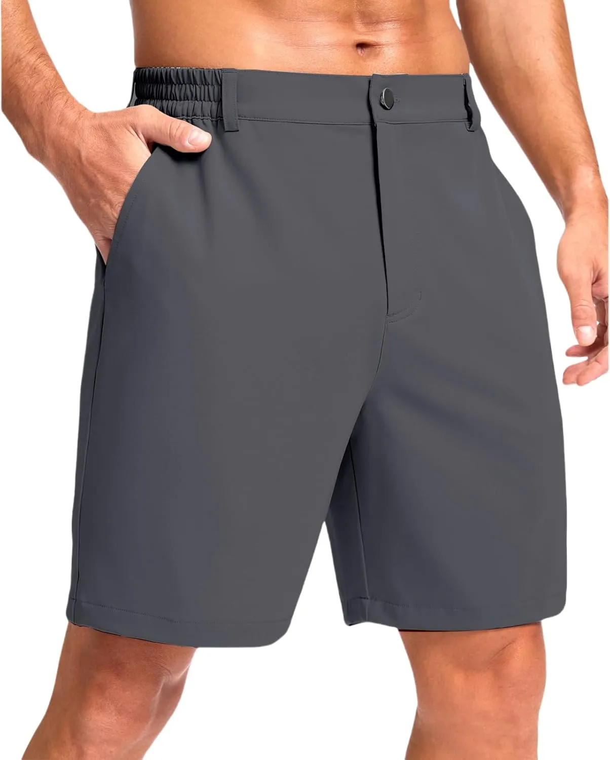 Men Casual Golf Shorts 7" Lightweight Stretch with Pockets Quick Dry Breathable Comfy for Work Hiking