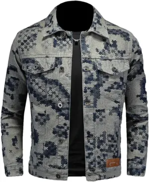 Men Retro Denim Jacket Social Hip-Hop Streetwear Cowboy Coats