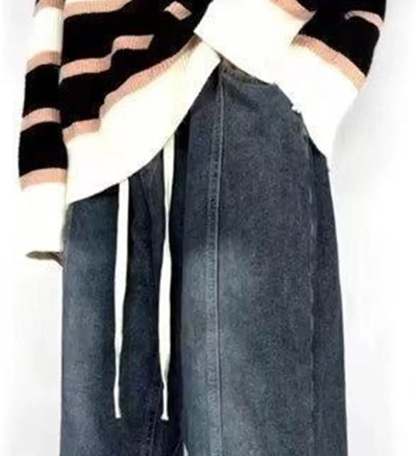 Men Vintage Baggy Jeans with Multiple Pockets Casual Hip Hop Straight Leg Jeans Fashion Cargo Distressed Loose Jean
