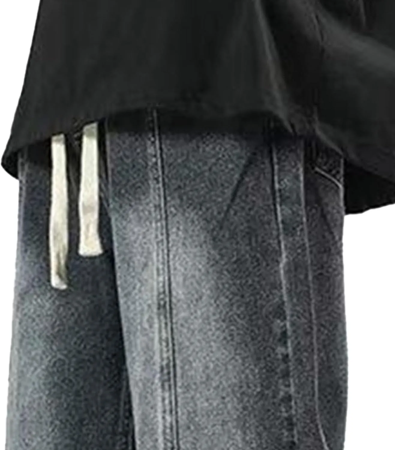 Men Vintage Baggy Jeans with Multiple Pockets Casual Hip Hop Straight Leg Jeans Fashion Cargo Distressed Loose Jean