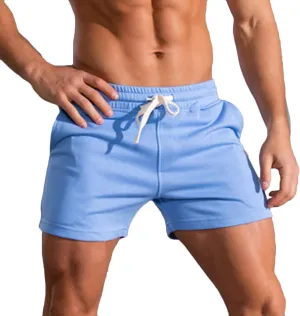 Men's 5'' Cotton Lounge Shorts Bodybuilding Workout Sport Training Shorts Elastic Weightlifting Squat Sweat Shorts
