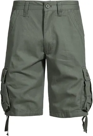Mens Camo Cargo Shorts Relaxed Fit with Multi-Pockets Classic Camouflage Outdoor Hiking Twill Shorts for Daily