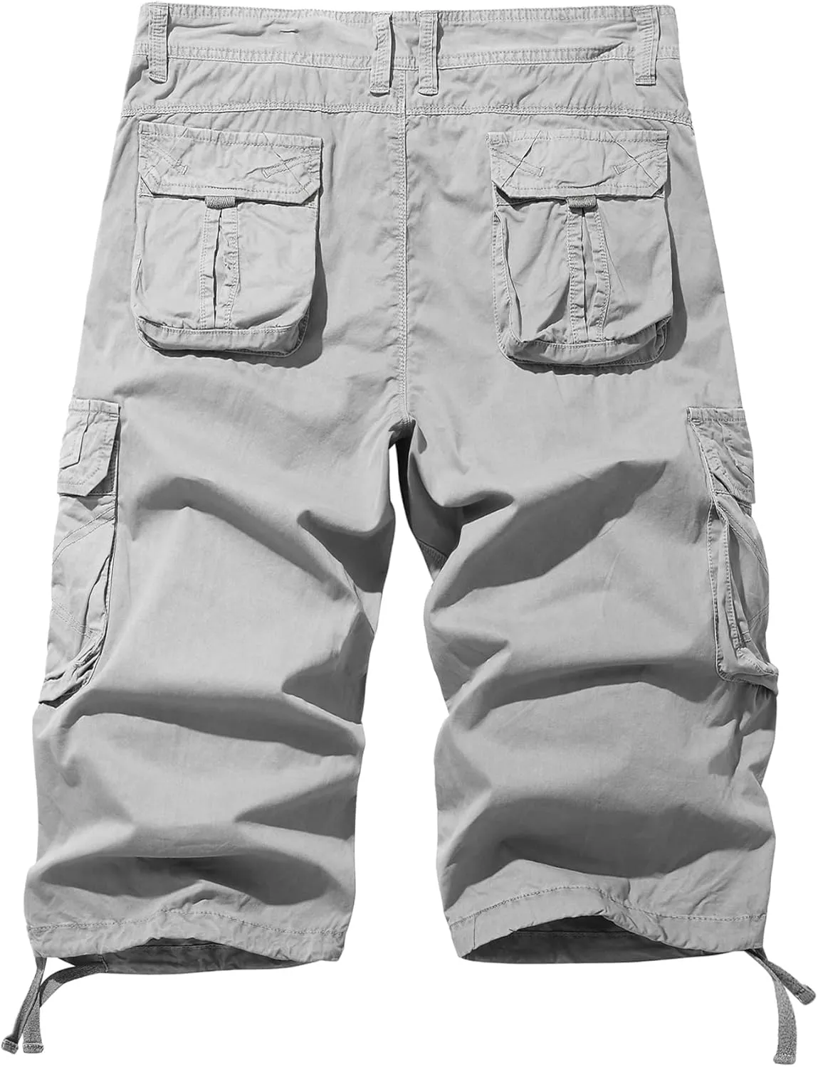 Men's Cargo Shorts 3/4 Cotton Relaxed Fit Below Knee Capri Cargo Pants