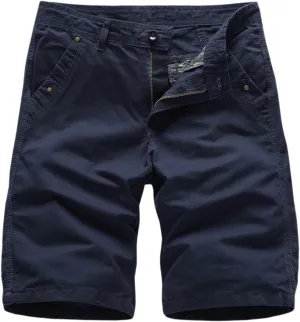 Mens Cargo Shorts Relaxed Fit Casual Classic Outdoor Comfort Utility Hiker Basic Solid Short with Pocket