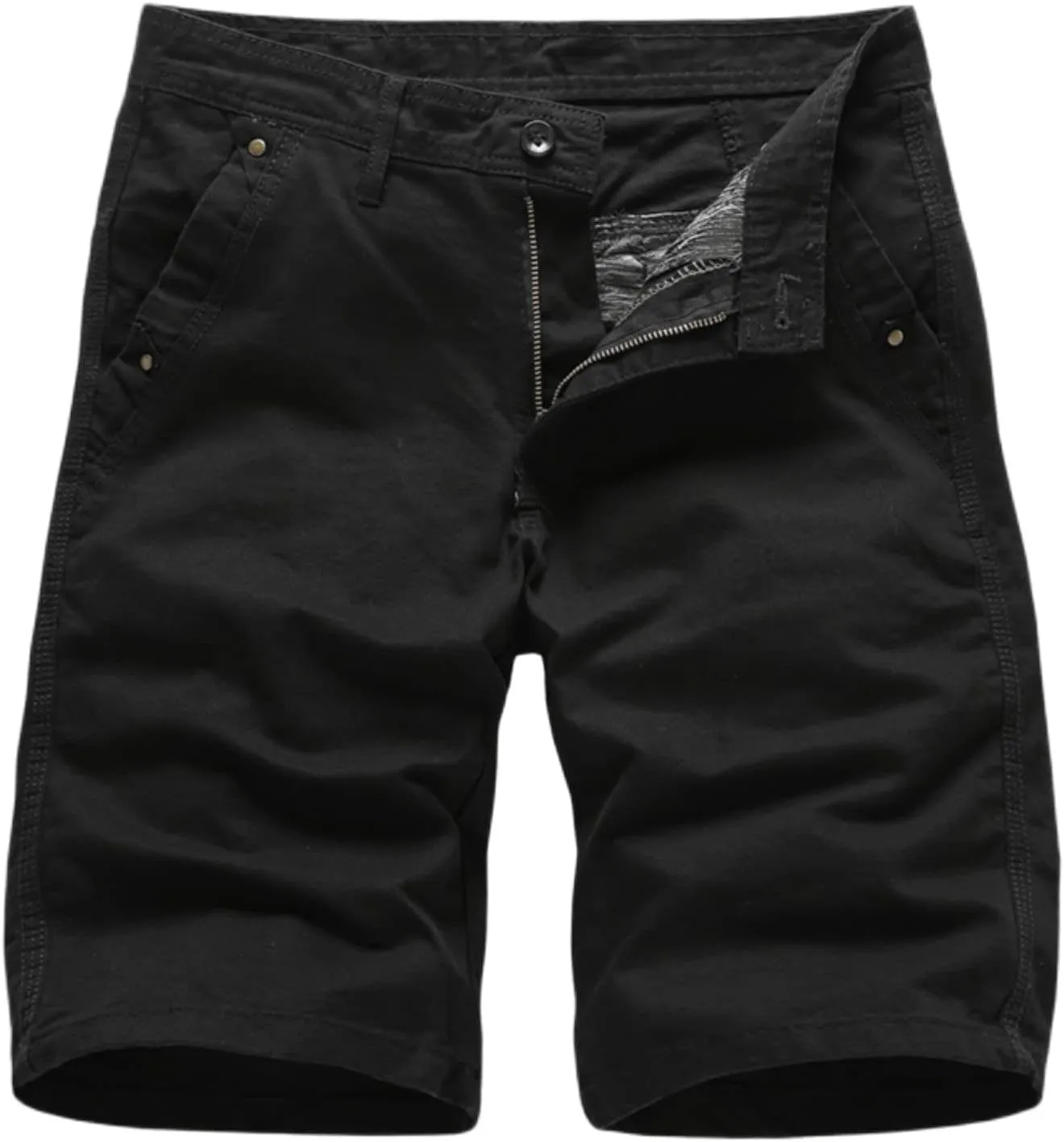 Mens Cargo Shorts Relaxed Fit Casual Classic Outdoor Comfort Utility Hiker Basic Solid Short with Pocket