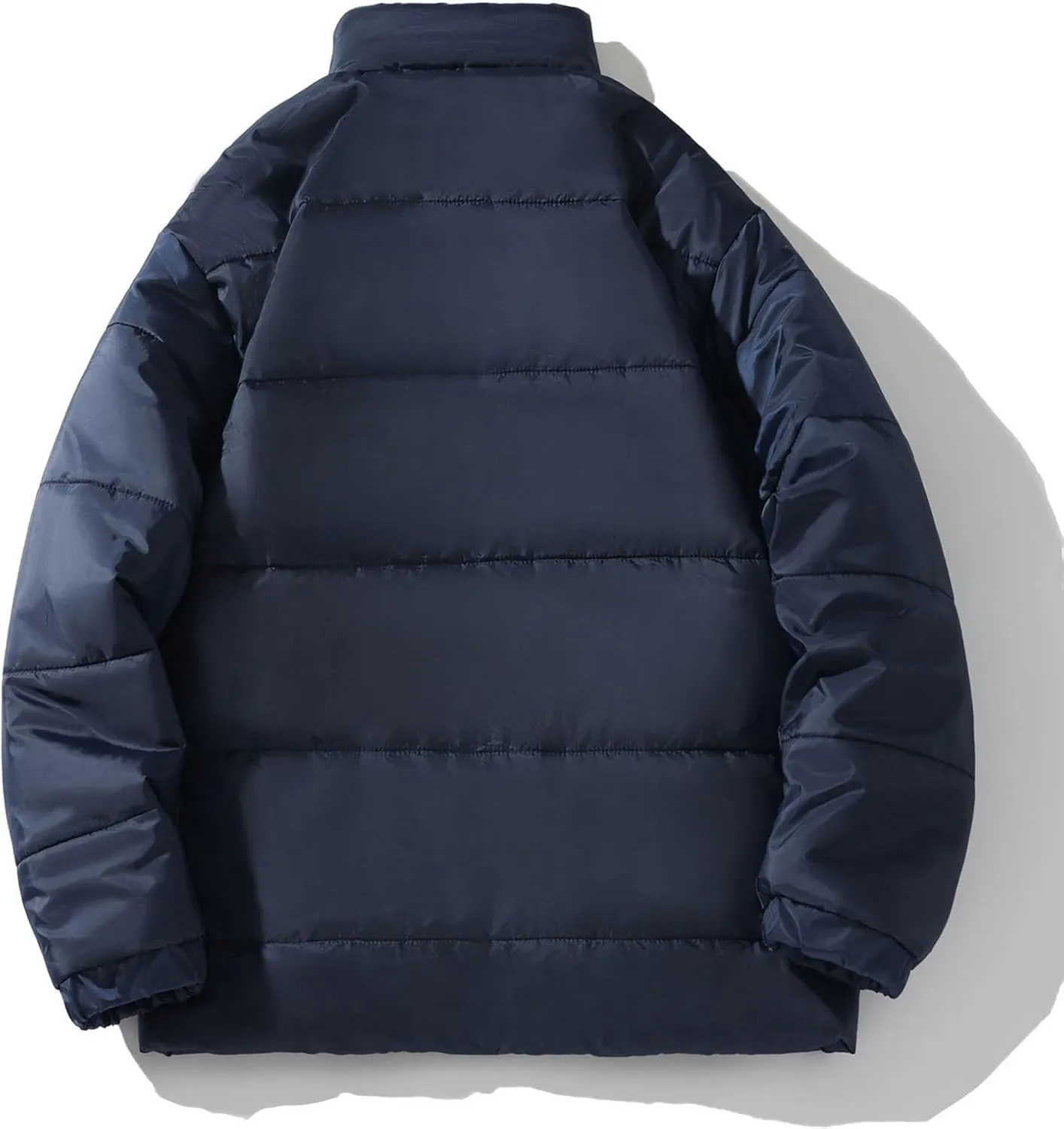Men's Down Puffer Jacket Packable Lightweight Puffy Bubble Hooded Winter Coat Windproof Zipper Down Jacket