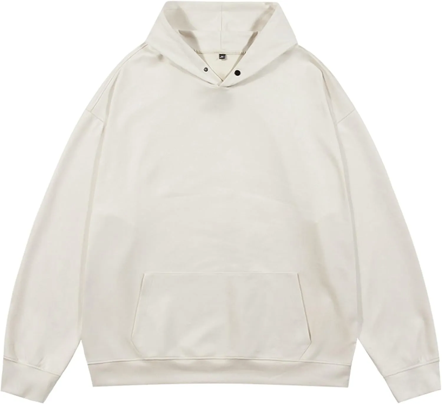 Men's Fleece Pullover Hoodie Boy Sweatshirts Hooded Coat Solid Color Suede Hoodie with Kangaroo Pockets Plus Size